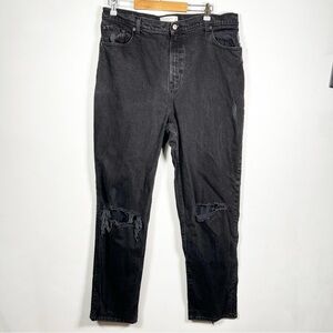 Abercrombie & Fitch The 90s Straight Ultra High Rise Size 33/16 LONG Black